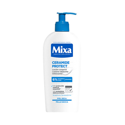 MIXA Ceramida protect Loción corporal hidratante para pieles secas 250 ml.