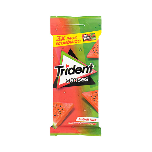 TRIDENT Chicles tableta sabor sandía Senses, TRIDENT 69 g.