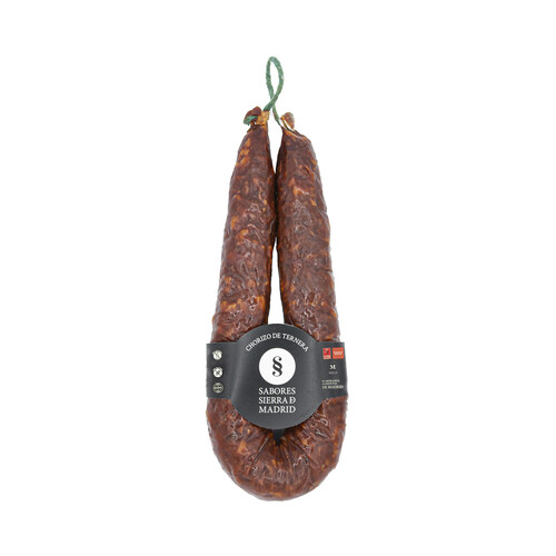 SABORES SIERRA DE MADRID Chorizo de ternera 100% natural con IGP Sierra de Madrid, sin gluten ni lactosa 250 g.