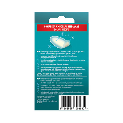 COMPEED Apósito antiampollas de tamaño mediano COMPEED 6 uds.