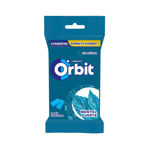 ORBIT Chicles de menta fuerte sin azúcares añadidos pack de 4 uds. 56 g. 