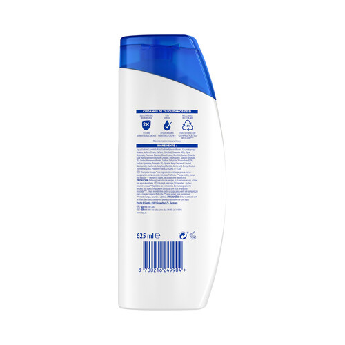 H&S Menthol fresh Champú anticaspa de uso diario, para todo tipo de cabello 625 ml.