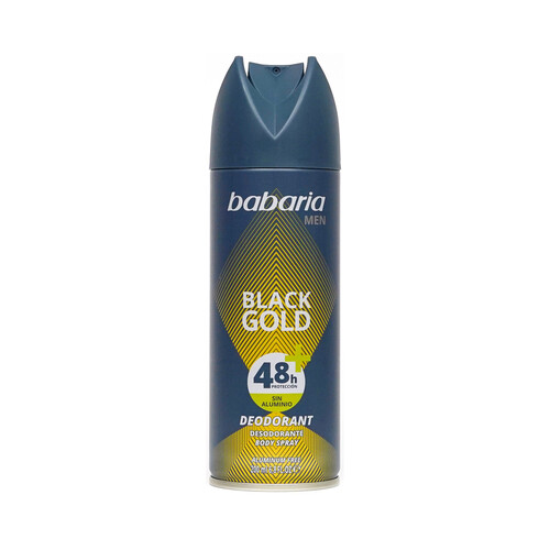 BABARIA Desodorante en spray para hombre sin aluminio BABARIA Black gold 200 ml.