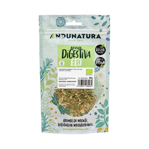 ANDUNATURA Hierbas para infusión digestiva ecológica 40 g.