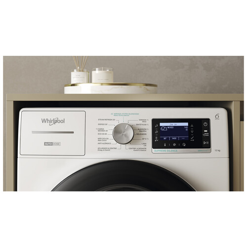 Lavadora WHIRLPOOL W8 09AD SILENCE SPT 10KG, clasificación energética: A, 1400RPM, H: 84,5cm, A: 59,9cm, F: 64,4cm.