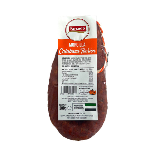 FARCEDO Morcilla calabaza ibérica 300 g.