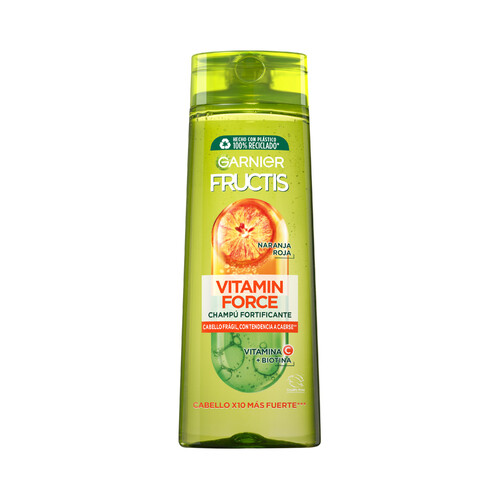 FRUCTIS Champú fortificante para cabello frágil con tendencia a caerse FRUCTIS Vitamin force de Garnier 360 ml.