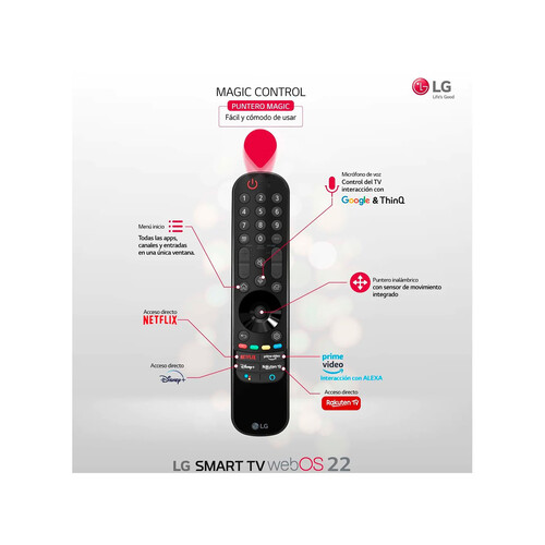 Televisión 139,7cm (55) NanoCell LG 55NANO766QA 4K, HDR 10 PRO, SMART TV, WIFI, BLUETOOTH, TDT T2, USB reproductor, y grabador 3HDMI, 50HZ.