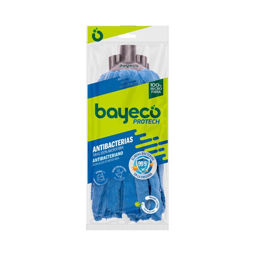 BAYECO Protech Recambio fregona con tiras de microfibra 100% y acción antibacterias.