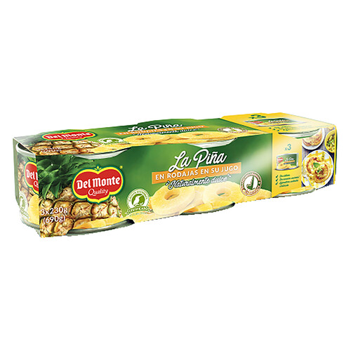 DEL MONTE Piña en su Jugo DEL MONTE 3 uds. de 140 gr,