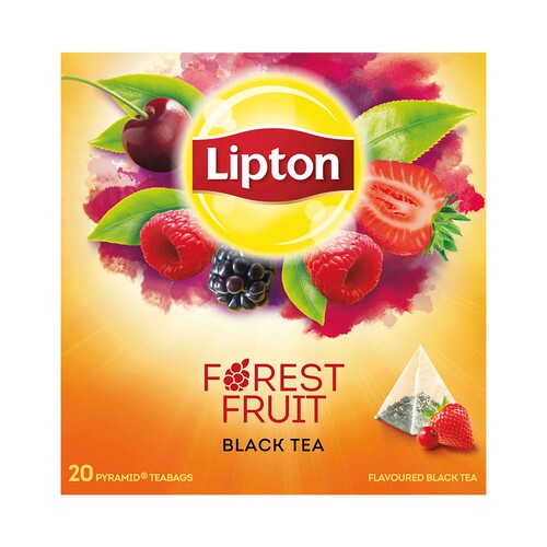 Té negro con frutas de frutas del bosque LIPTON 20 uds. de 1,7 g.