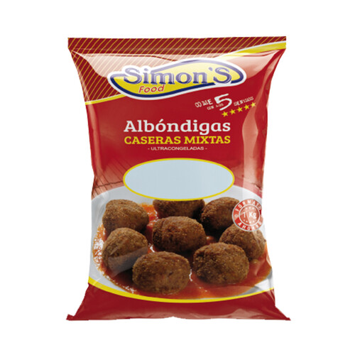 SIMON´S FOOD Albóndigas caseras mixtas (vacuno - cerdo), ultracongeladas SIMON´S FOOD 1 kg.