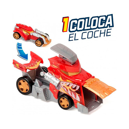 T-RACERS Mix'N Race Launcher Trucks Fire + Coche, colores surtidos.