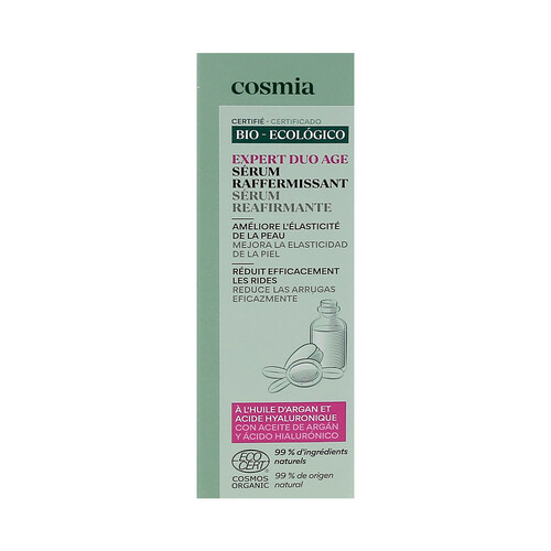 COSMIA Bio expert duo age Sérum facial reafirmante con aceite de argán y ácido Hialurónico 30 ml