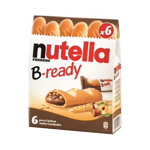 NUTELLA B-Ready Galletas rellenas de crema de chocolate y avellanas 6 uds. 132 g.
