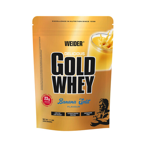 WEIDER Delicius gold whey, Proteínas sabor a banana split 500 g.