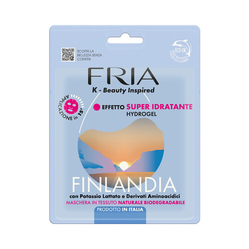 FRIA Máscarilla facial con gel super hidratante, con ingredientes de origen natural FRIA Finlandia.