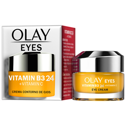 OLAY Crema para el contorno de los ojos, sin perfume y con vitaminas B3 y C 15 ml.
