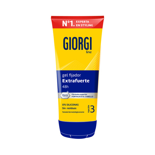 GIORGI Gel fijador de cabello (fijación 3) hasta 48 horas GIORGI Extrafuerte 170 ml.