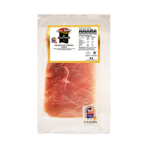 AIRESANO Jamón curado con denominación de origen protegida jamón de Teruel AIRESANO 8 Estaciones 100 g.