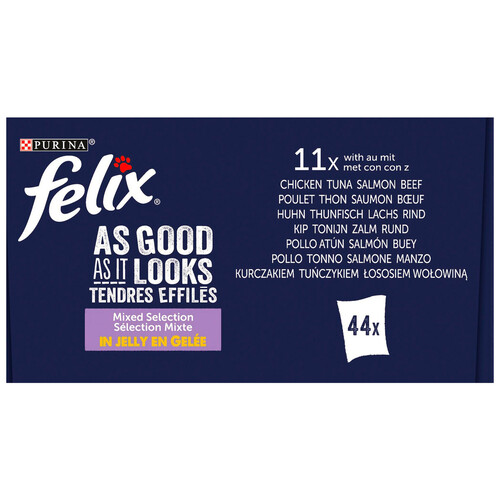 PURINA Felix Alimentación para gato húmeda en bolsa 44 uds 85 g.