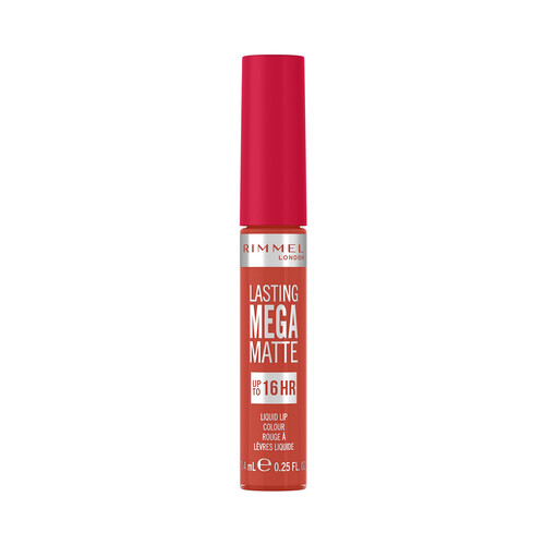 RIMMEL Lasting mega matte tono 920 scarlet flames Pintalabios líquido de larga duración (16 horas) con acabado mate.