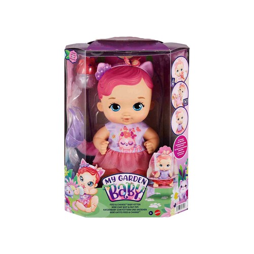 MY GARDEN BABY Mariposas hago pipí Muñeco de juguete con manta mariposa, biberón y pañal, modelos surtidos, regalo para niños y niñas +18 meses (MATTEL GYP09)