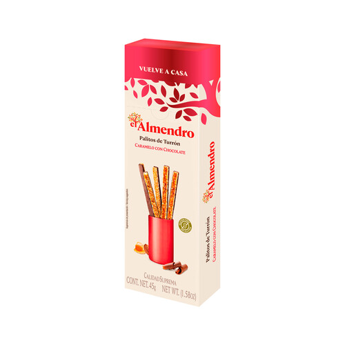 EL ALMENDRO Sticks de turron de caramelo y chocolate 45 g.