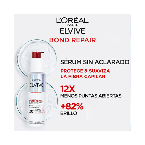 ELVIVE Sérum portector y reparador sin acalardo, para todo tipo de cabellos dañados ELVIVE Bond repair de L´oréal 150 ml.