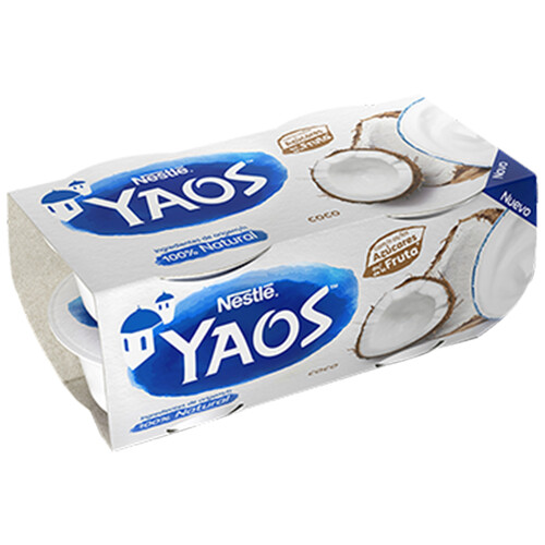 YAOS Yogur griego natural, con coco de Nestlé 4 x 110 g.