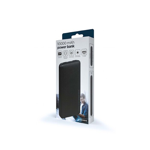  Batería portátil GEMBIRD Power Bank, 10000mAh, 2x USB-A.