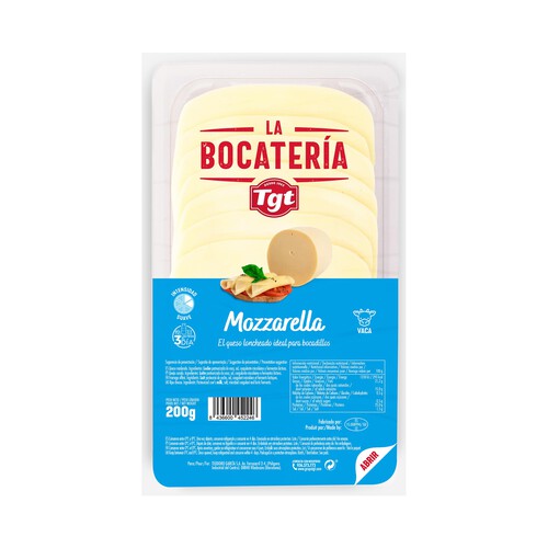 TGT Lonchas de queso mozzarella 200 g.