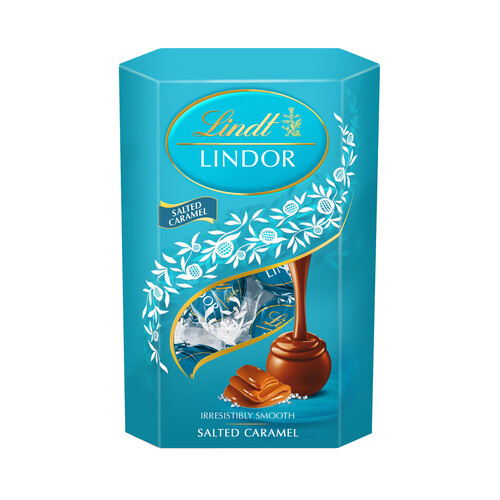 LINDT Lindor Bombones con caramelo y sal 200 g.