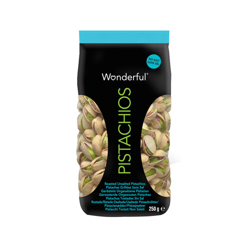 Pistachos tostados sin sal WONDERFUL 250 g.