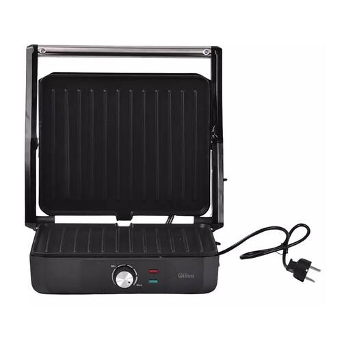 Grill QILIVE Q5314, 2200W, temperatura regulable, placas antiadherentes 29 x 24 cm, bandeja recogegrasas.