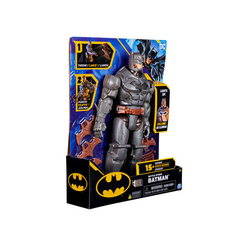 Figura electrónica de Battle Strike Batman de DC Comics, 30 cm, 15 sonidos con luz, DC COMICS.