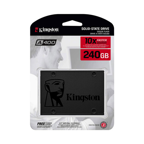 Unidad estado solido 240GB, KINGSTON A400, interno, tamaño 2,5.