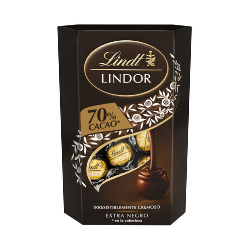 LINDT Lindor Bombones chocolate negro 70% cacao 200 g.