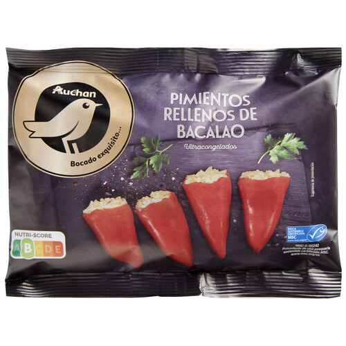 ALCAMPO GOURMET Pimiento rellenos de bacalao (MSC) ultracongelados 240 g.