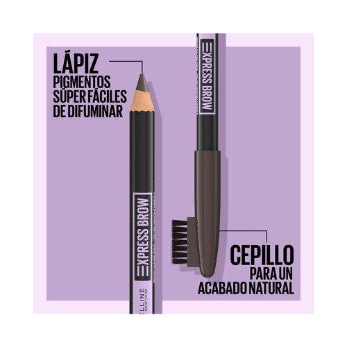 MAYBELLINE Express brow  tono 04 Medium brown Lápiz de cejas para un acabado natural.