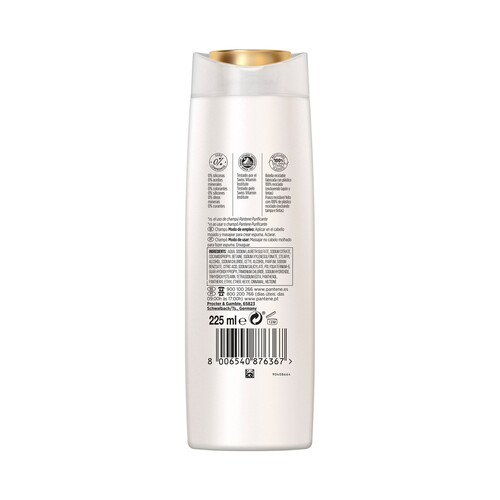 PANTENE Nutri-plex suave & liso Champú con antioxidantes, para cabellos encrespados y rebeldes 225 ml.