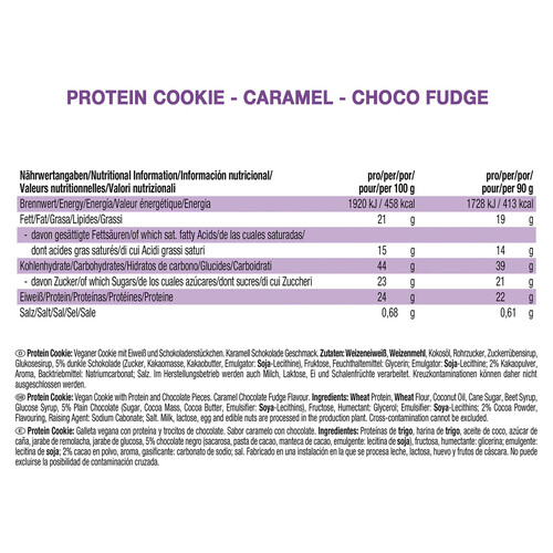 WEIDER Barrita cookie proteínas sabor caramelo con chocolate weider 90 G.