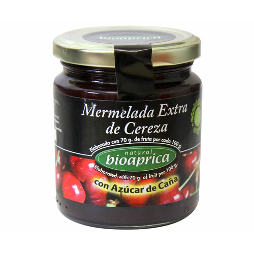 Mermelada de Cereza con azúcar de caña ecológico BIOAPRICA 275 g.