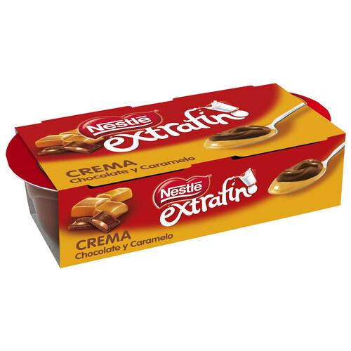 NESTLÉ Crema de chocolate extrafino con caramelo NESTLÉ Extrafino 2 x 70 g.