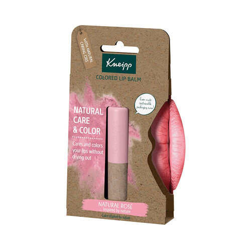 KNEIPP Balsamo labial hidratante con color, tono natural rose.