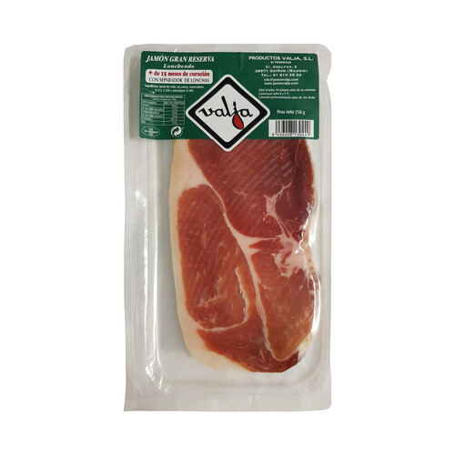 VALJA Jamón gran reserva (+ de 15 meses de curación) cortado en lonchas con separador VALJA 150 g.