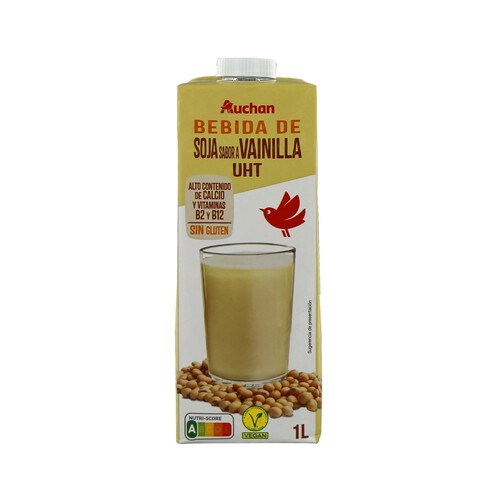 AUCHAN Bebida de soja con sabor a vainilla 1 l. Producto Alcampo