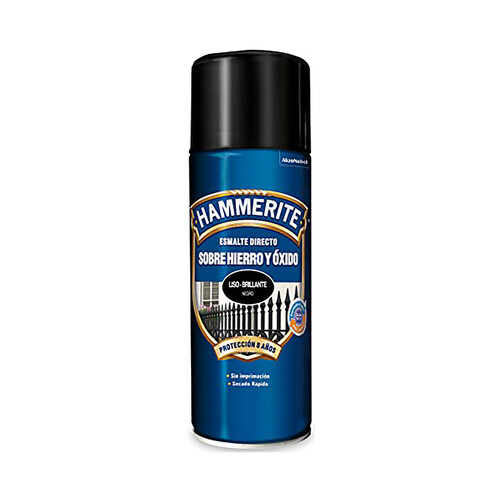 Spray de esmalte directo sobre hierro y óxido, negro HAMMERITE, 400ml.