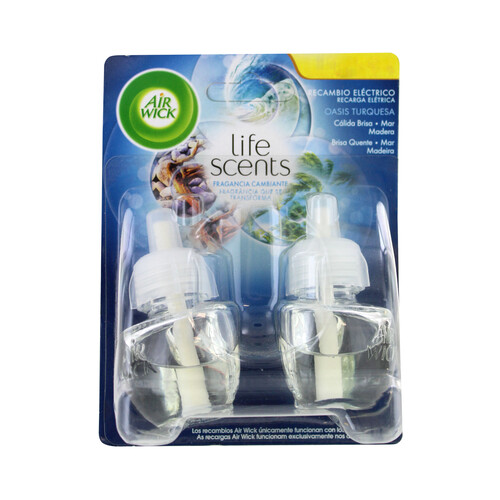 AIR WICK Recambio eléctrico con esencia a oasis AIR WICK Life scents 2 uds.x 19 ml.