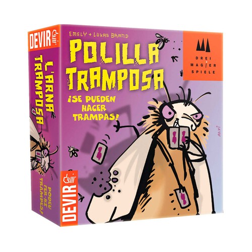 Juego de mesa Polilla Tramposa, entre 3 y 5 jugadores, DEVIR.